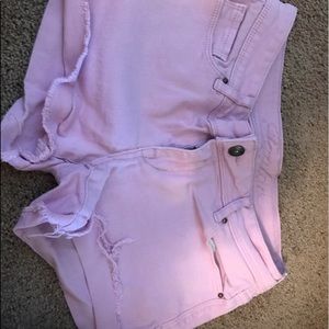 Pink jean shorts