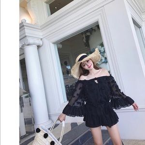 Black chiffon dress with chocker