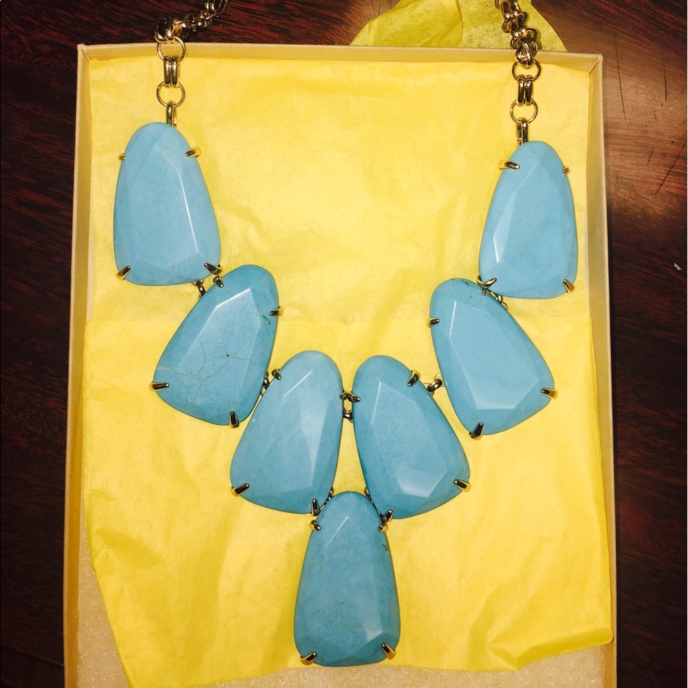 Harlow Statement Necklace in Turquoise - Picture 1 of 2