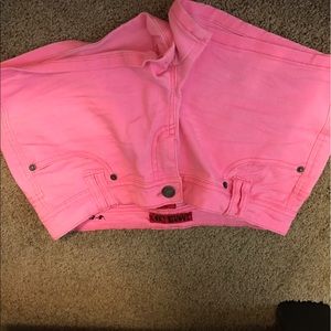 Pink jean shorts