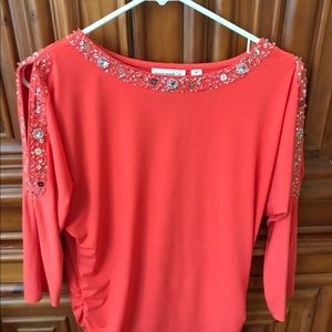 Susan Graver blouse with open shoulders