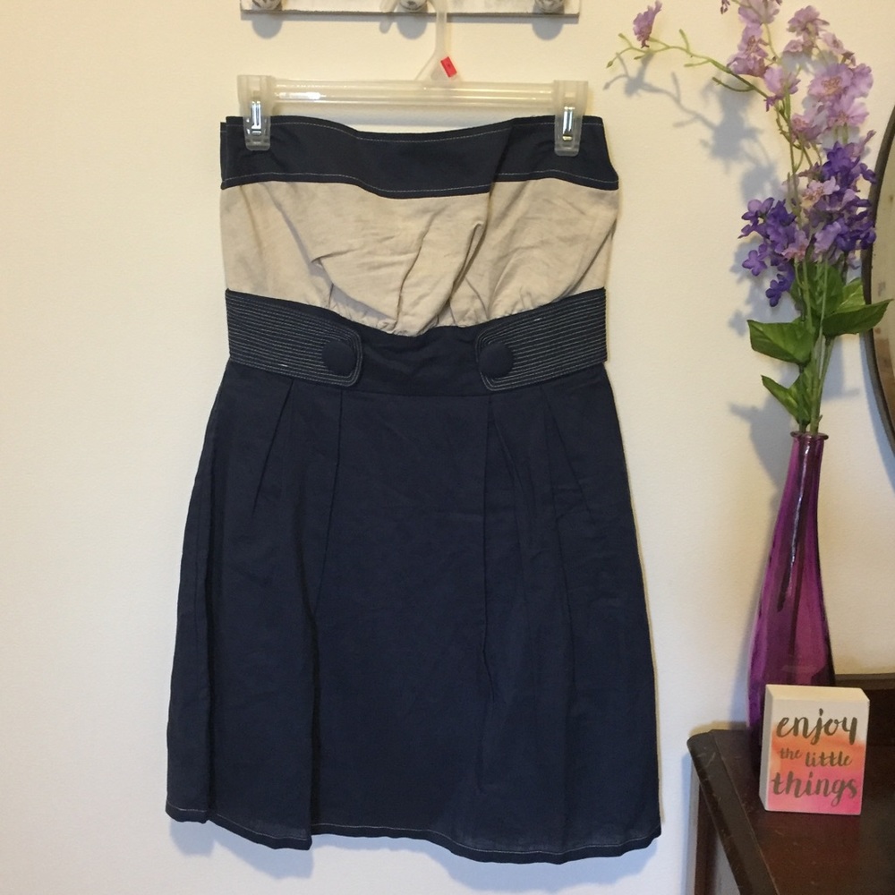 Strapless Linen Dress