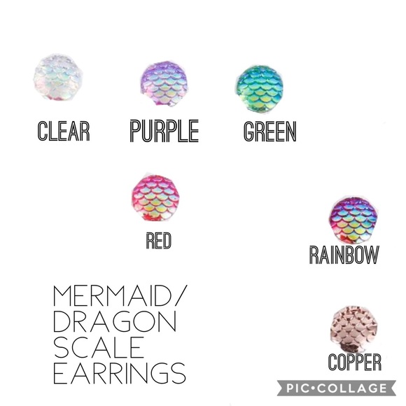 Mermaid/ dragon scale earrings - Picture 3 of 8