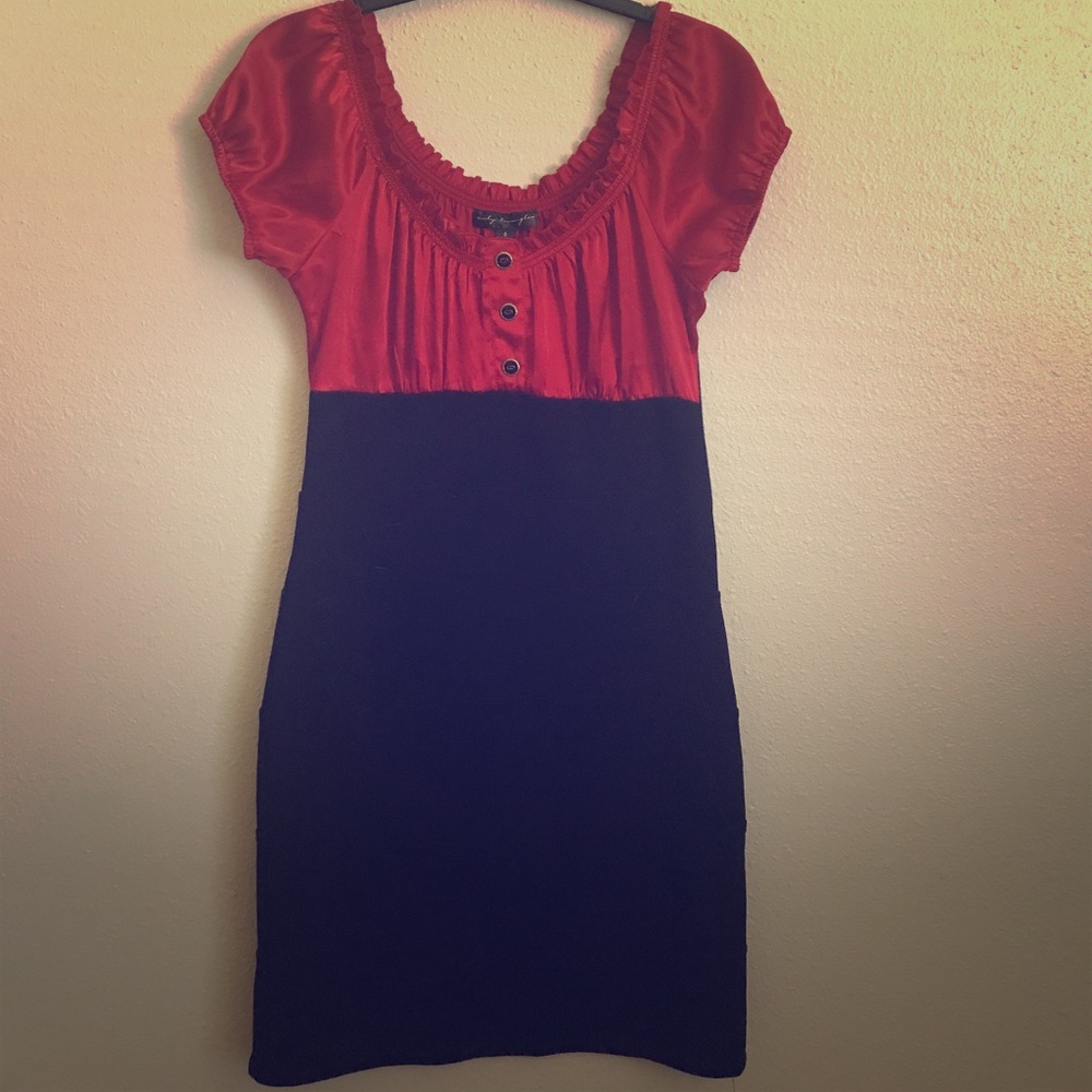 Red and black wiggle dress