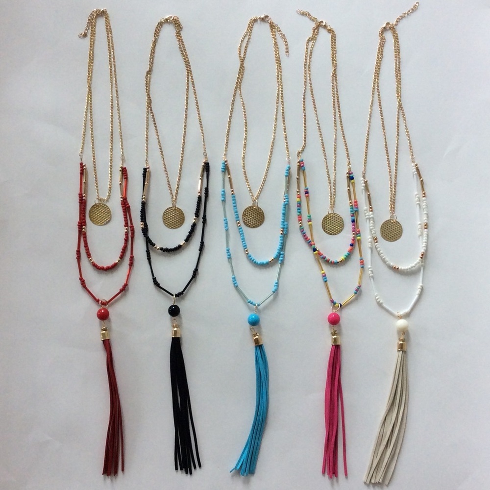 Bead & Tassel Necklace - Picture 3 of 4