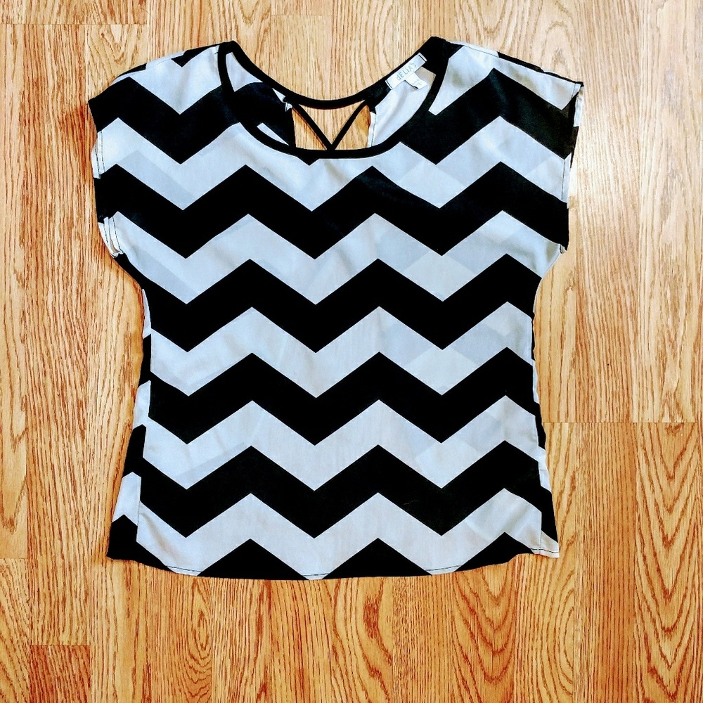 Zigzag Striped Open Back Top