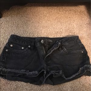 Black jean shorts