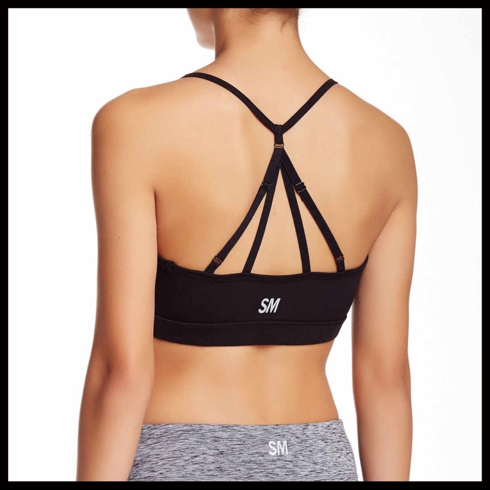 STEVE MADDEN BLACK STRAPPY CROP SPORT BRALETTE A2C - Picture 7 of 8