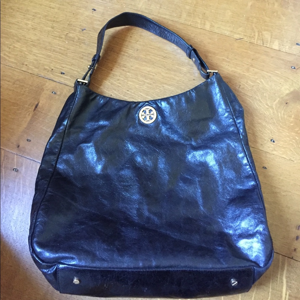 Tory Burch patent leather hobo bag