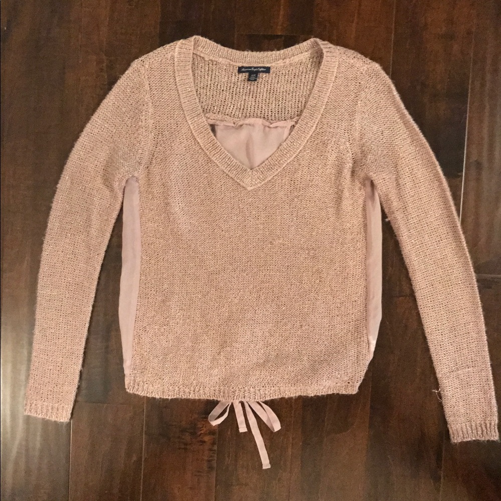 American Eagle Sparkly Knit/Sheer Sweater