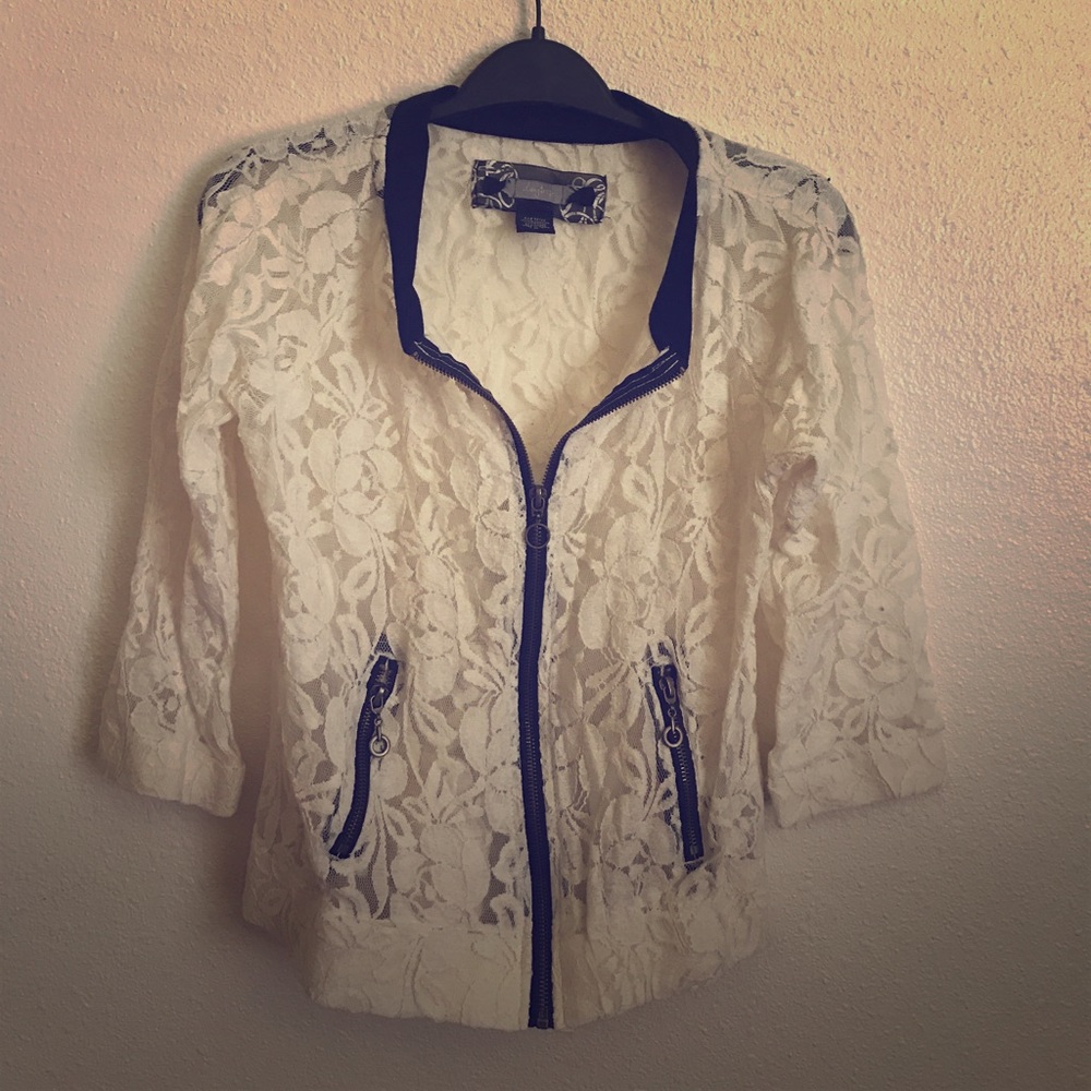 sheer lace jacket