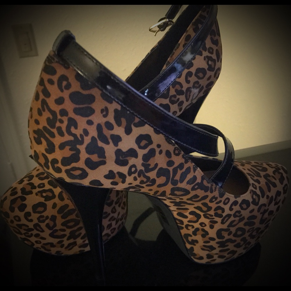 Platform animal print shoes