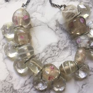 Clear Bead Statement Necklace