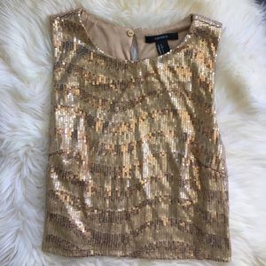 Gold sequins crop top