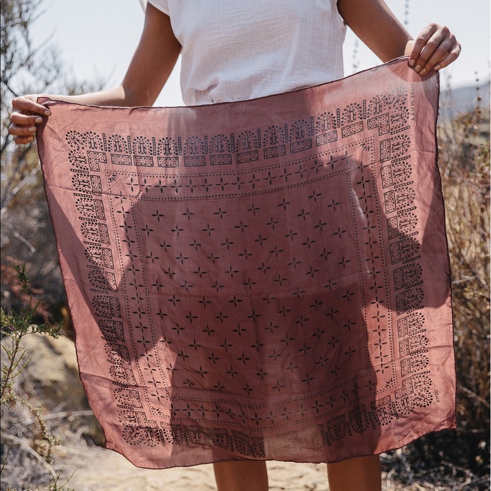 Ozma of California silk adobe bandana/scarf NWT