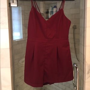 Urban outfitter maroon romper with pockets