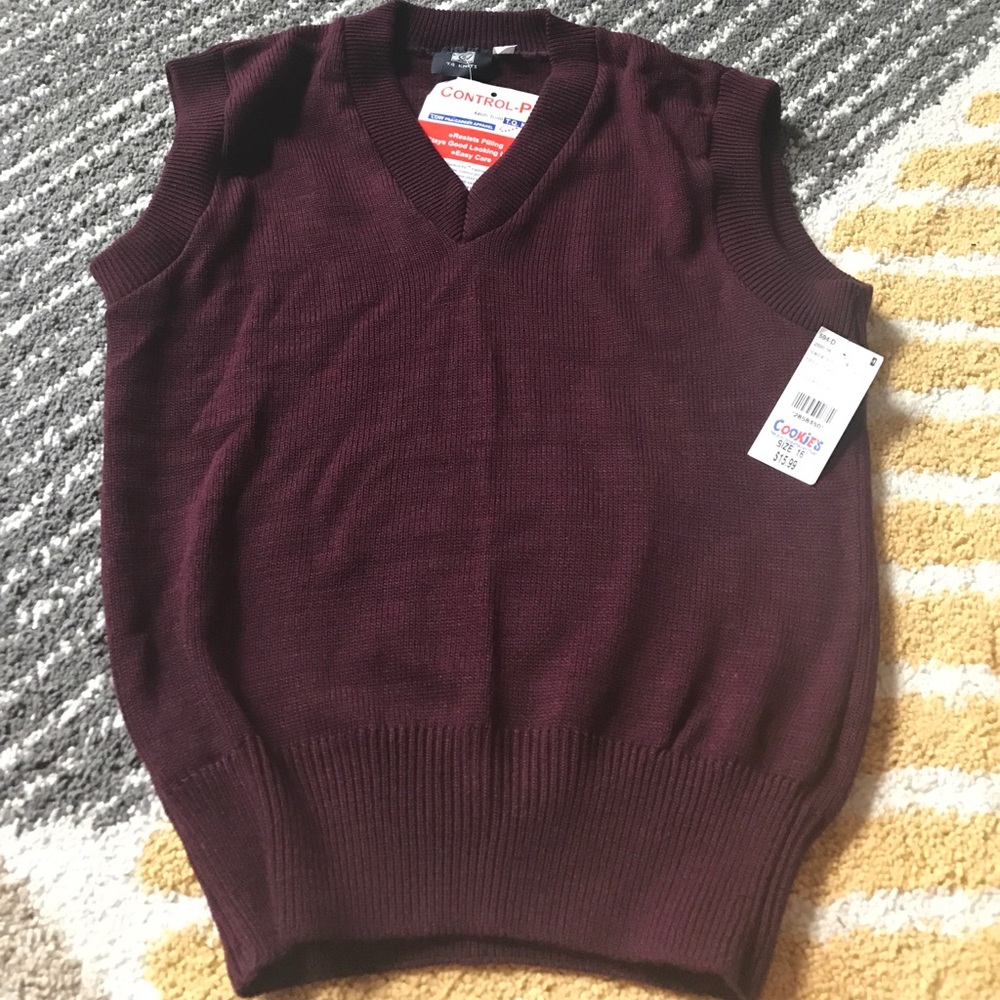 Burgundy uniform vest, size Youth Lg/16