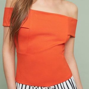 Off the shoulder orange top