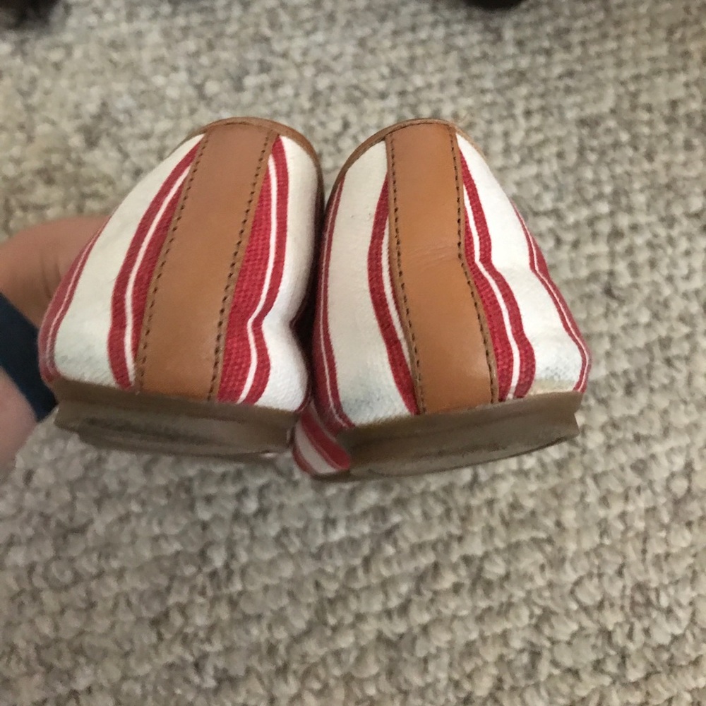 Red and white striped ballet flats - Picture 3 of 4