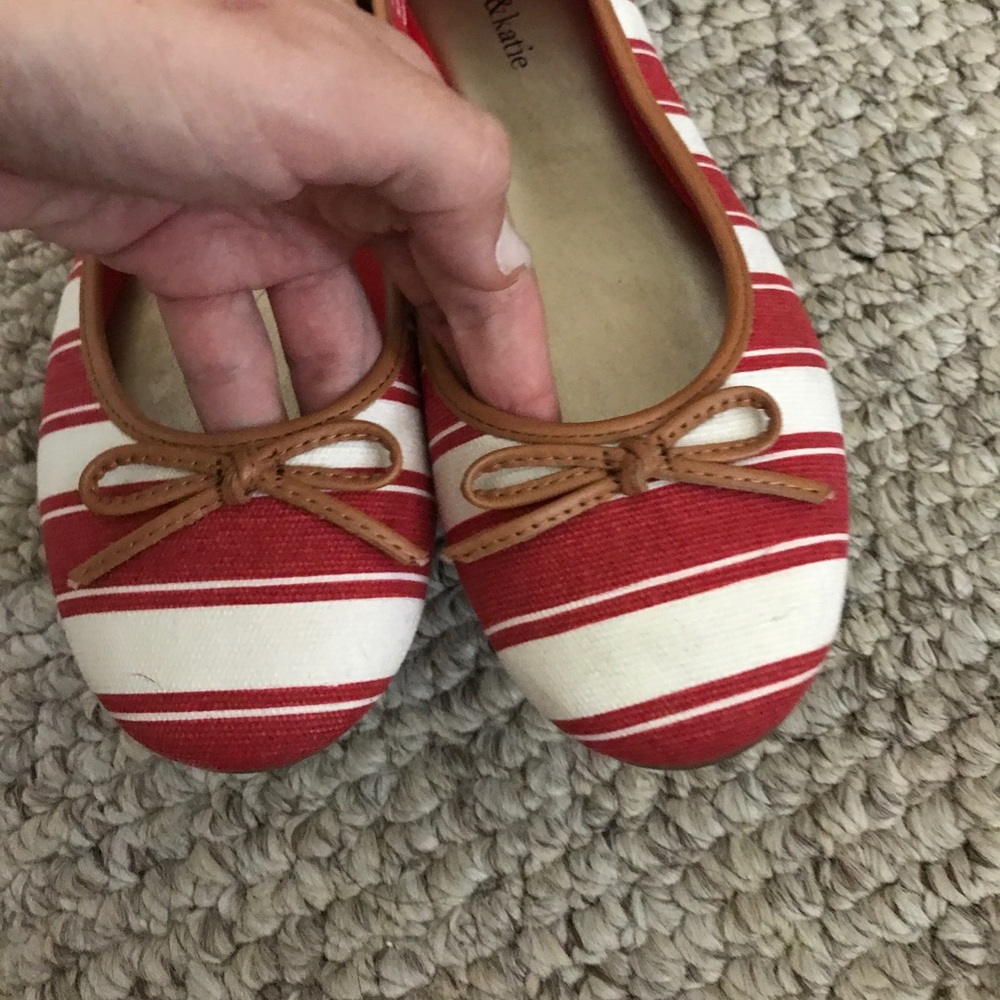 Red and white striped ballet flats - Picture 4 of 4