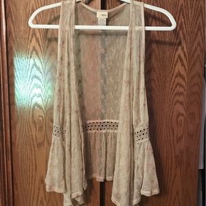 Beige Tank Lace Cardigan