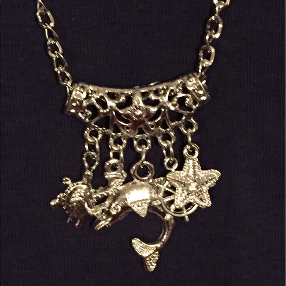 Nautical silver tone charm necklace - Picture 2 of 3