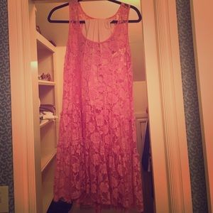 Free People pink lacy dress