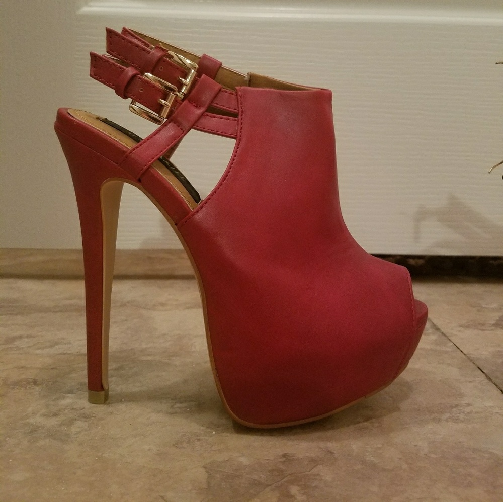 Cute red leather heels
