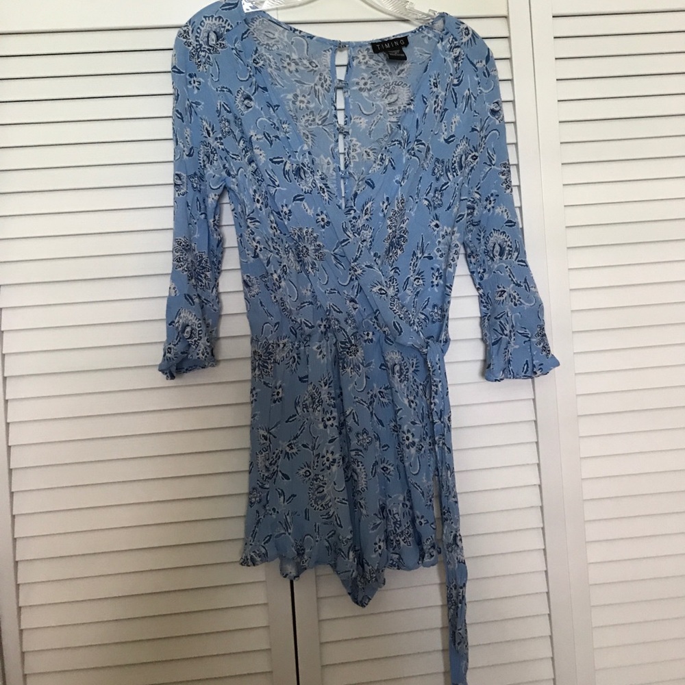 Blue Floral Romper
