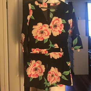 Black and Rose floral romper yumi Kim inspired