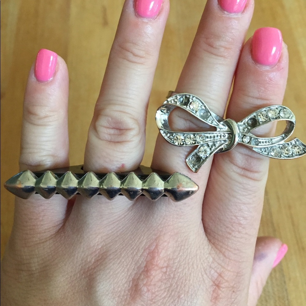 Two Statement Bling Rings - Picture 2 of 2