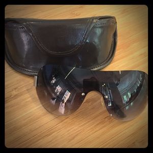 BCBG Maxazria black motorcycle sunglasses