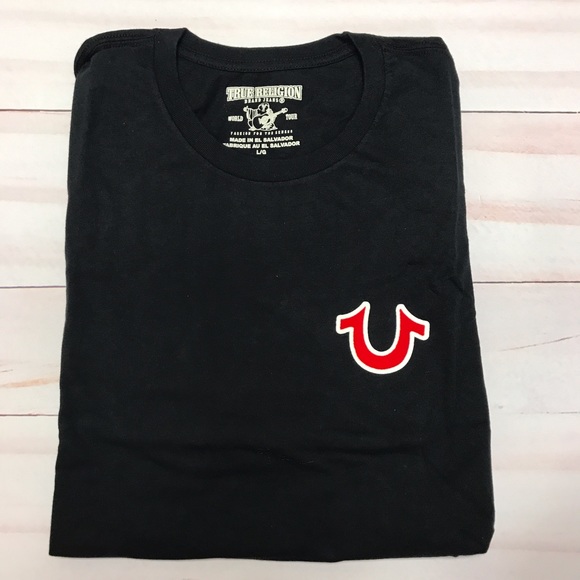 New Men's True Religion Big Buddha Black T-Shirt - Picture 3 of 4