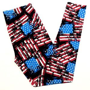Buttery Soft USA Flag Americana Leggings Plus Size