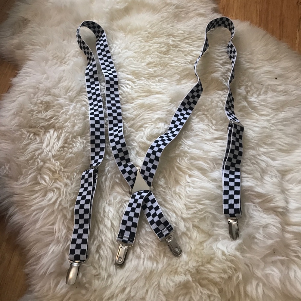 Checkered suspenders