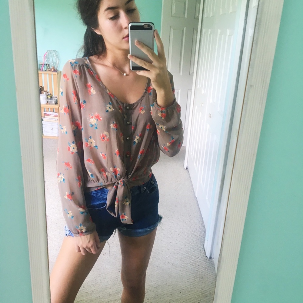 Brown Floral blouse