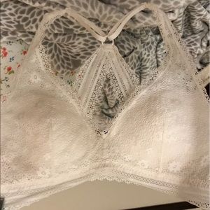 White Bralette, VS Pink. Size S