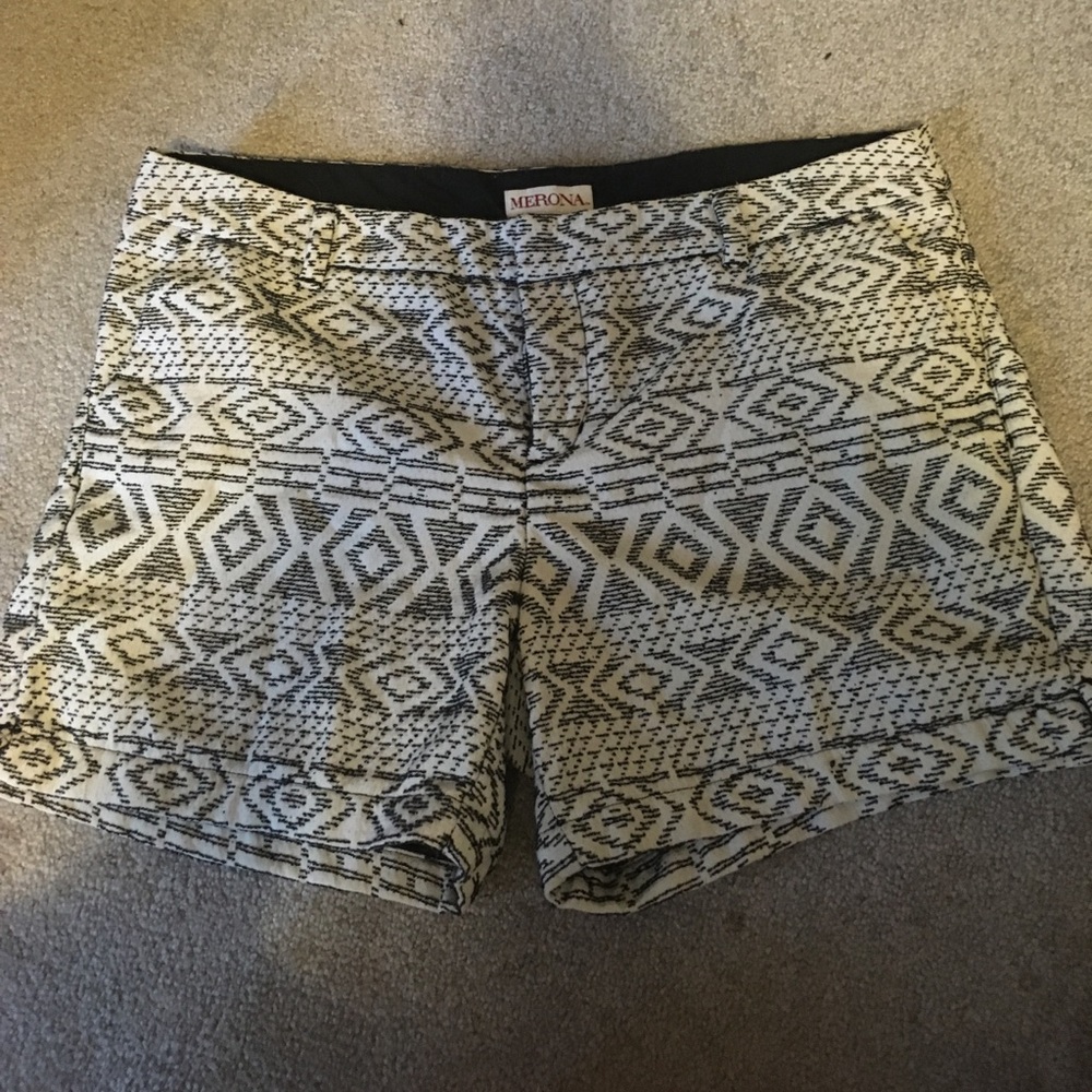 Merona black and white patterned shorts