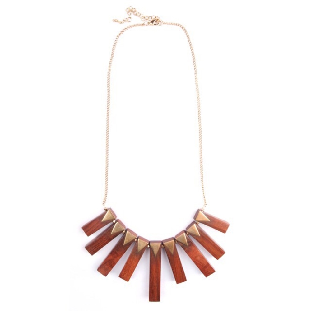 NWT Edgy 🌎 Fair Trade Necklace in Wood and Gold