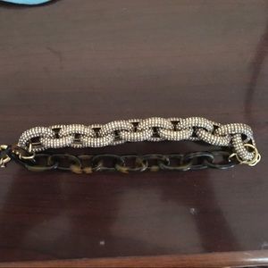 BNWOT J. Crew Tortoise and crystal chain bracelet