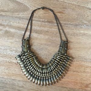 Brushed gold collar necklace