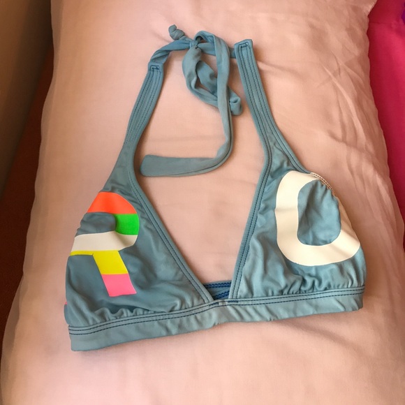 Roxy Medium Bathing Suit Top Blue - Picture 1 of 2