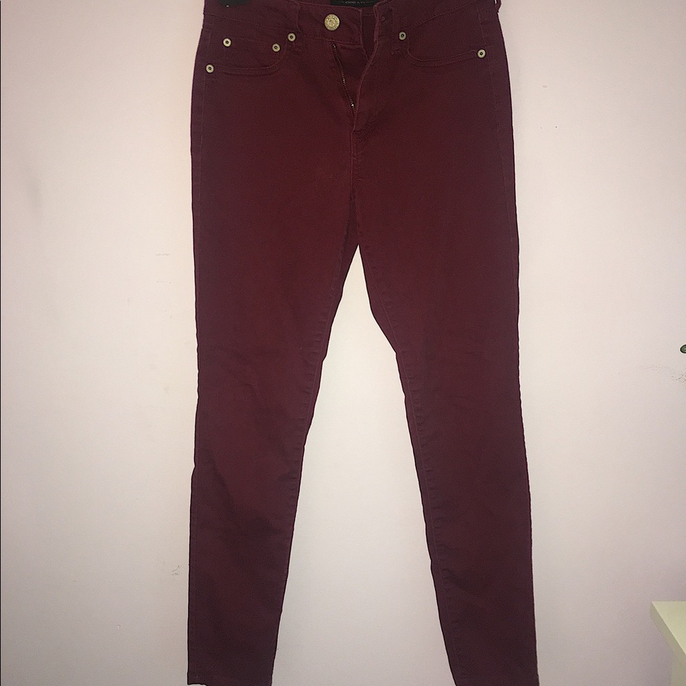 Maroon high waisted jeggings