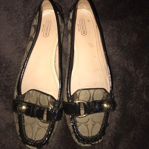 Coach flats with gold buckle