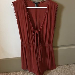 Red cut out romper