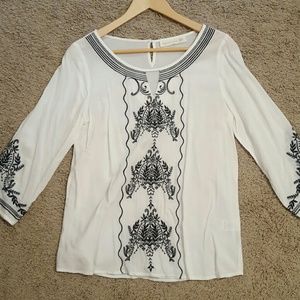 Black and white blouse