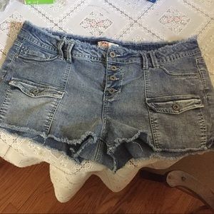 Ripped jean shorts