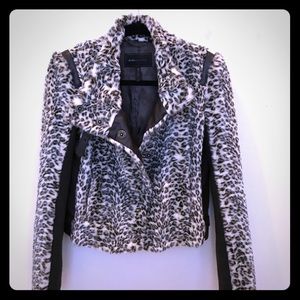 BCBG MAX AZRIA - Leopard Print Faux Fur Jacket