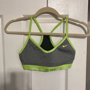 Green and Gray Nike Sports Bra