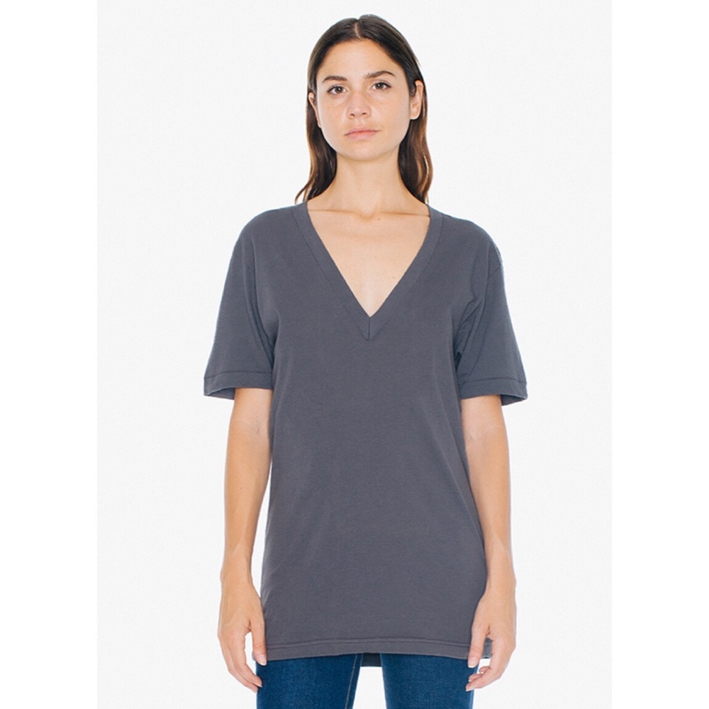 American Apparel Gray V-Neck T-Shirt